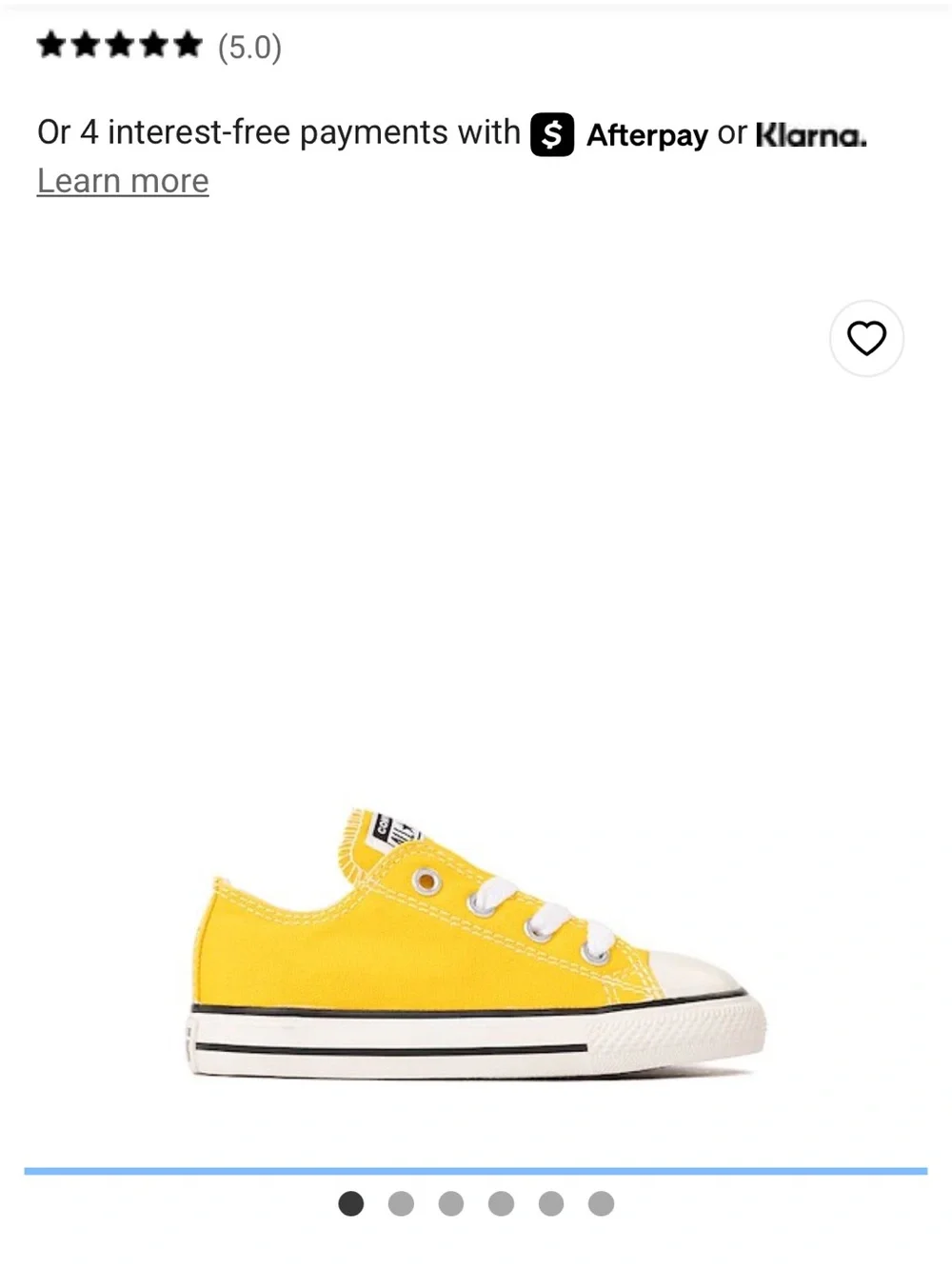 NIB Converse infant size 5 Chuck Taylor All Star Low Top Sneakers - lemon chrome